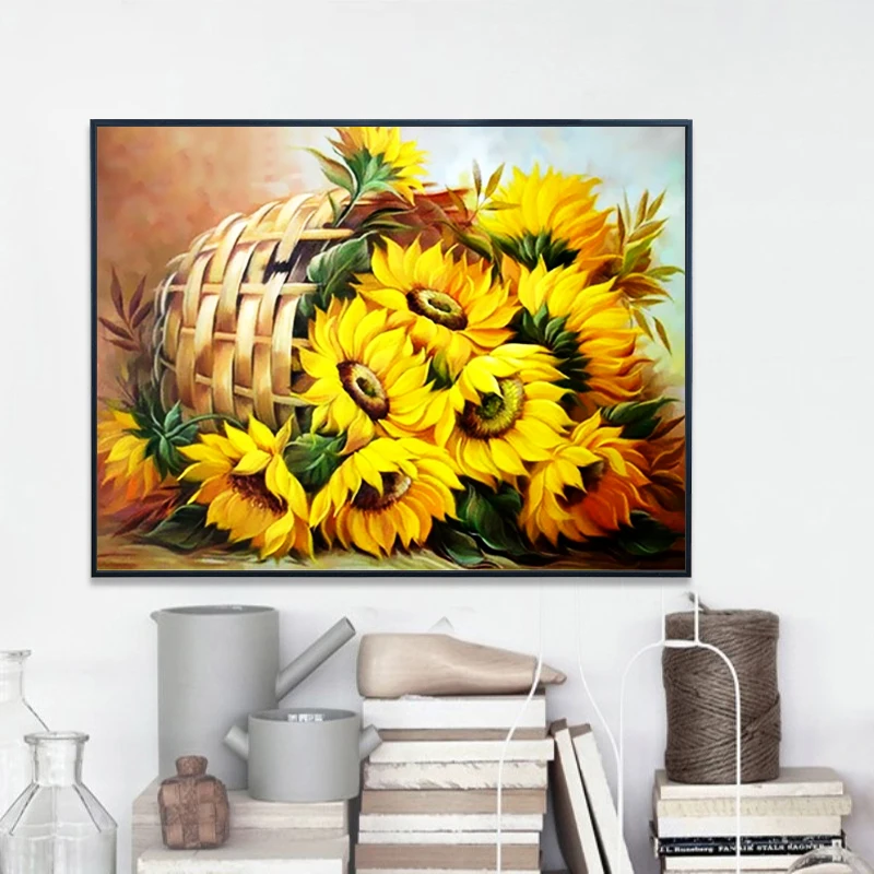 DIY Алмазная вышивка &quotПодсолнух&quot 5D алмазная картина крестиком Полный Круглый