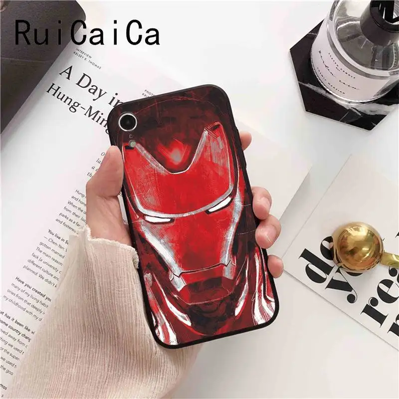 Ruicaica Marvel Мстители Лига конец игры Железный человек мягкий черный чехол для