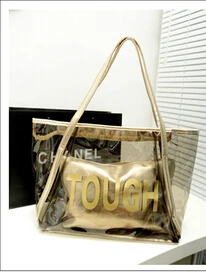 Summer new fashion transparent jelly shoulder bag handbag | Багаж и сумки