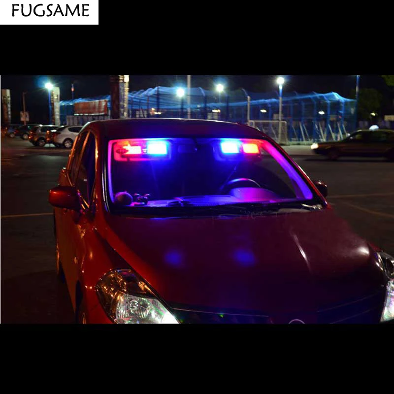 Светодиодная лампа FUGSAME синяя красная с козырьком 86Led для автомобиля/салона