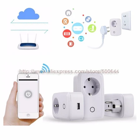 Умная штепсельная вилка европейского стандарта WIFI пульт дистанционного
