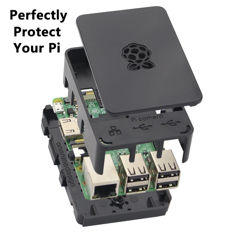 Чехол для Raspberry Pi 3 из АБС-пластика черный прозрачный пластиковый корпус с
