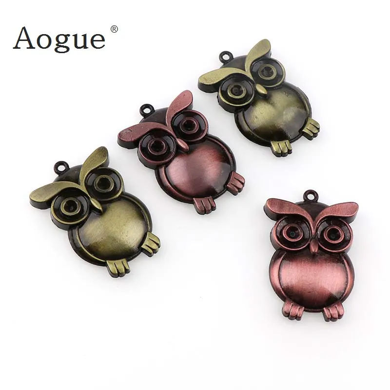 

Fashion 3 Colors Jewelry Vintage Bronze Potter Owl Pendant Bird Charms Jewelry For Necklace or Key Chain