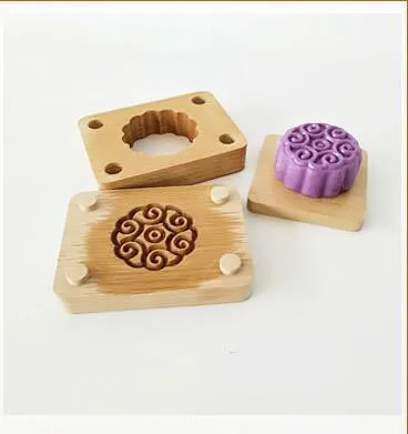 4 стиля Wwooden двухслойная форма для бисквита лунного торта Кондитерские DIY формы ручной работы мыло печенье Украшение для лунного пряника