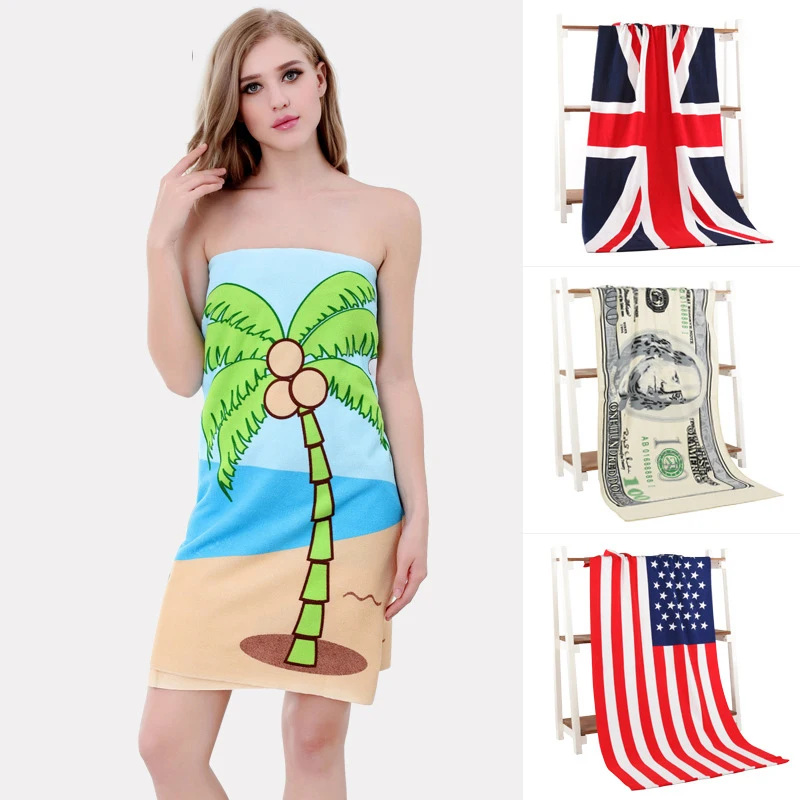 

70x140 см из микрофибры, прямоугольник пляжные полотенца салфетку De банное полотенце; Модные Новые деньги, с рисунком героев из мультфильма