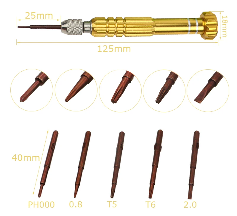 5 в 1 Прецизионная отвертка Набор отвертка Philips bits для телефонов часы разборка ремонтный набор комплект