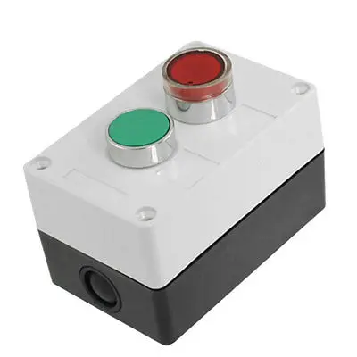 

DC 24V Red Signal Lamp Green Cap NO NC Momentary Push Button Station Switch