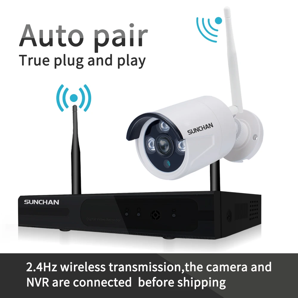 SUNCHAN 8CH 1080P HD Беспроводная сеть/IP система безопасности камеры (WIFI NVR наборы) 8 шт. 2 0