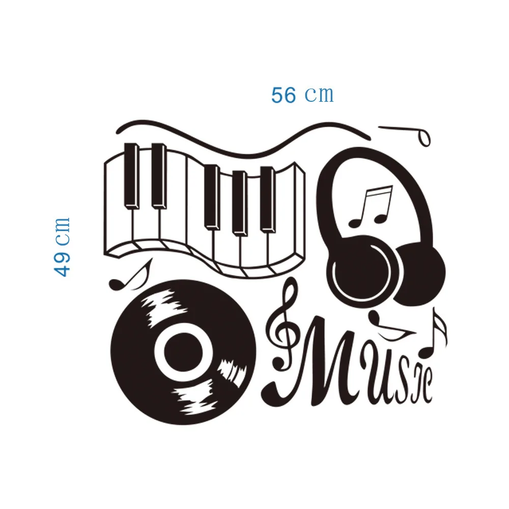 Музыкальная наклейка наушники тема музыка декор для спальни танцевальная