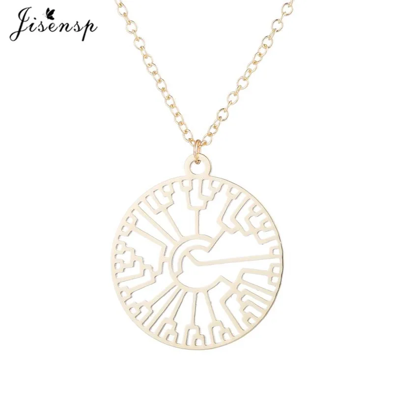 gold necklace Jisensp ожерелье из нержавеющей стали с филогенным деревом женское Дерево жизни подвеска в научном стиле ожерелье s креативное дерево - Окраска металла: gold necklace