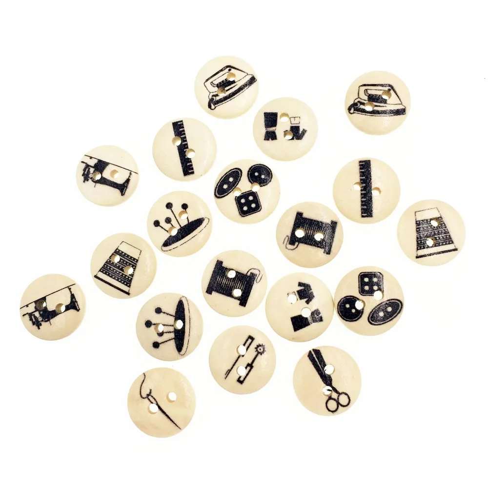 100 шт. декоративные пуговицы для скрапбукинга 15 мм|wholesale wood buttons|wooden buttonswooden buttons
