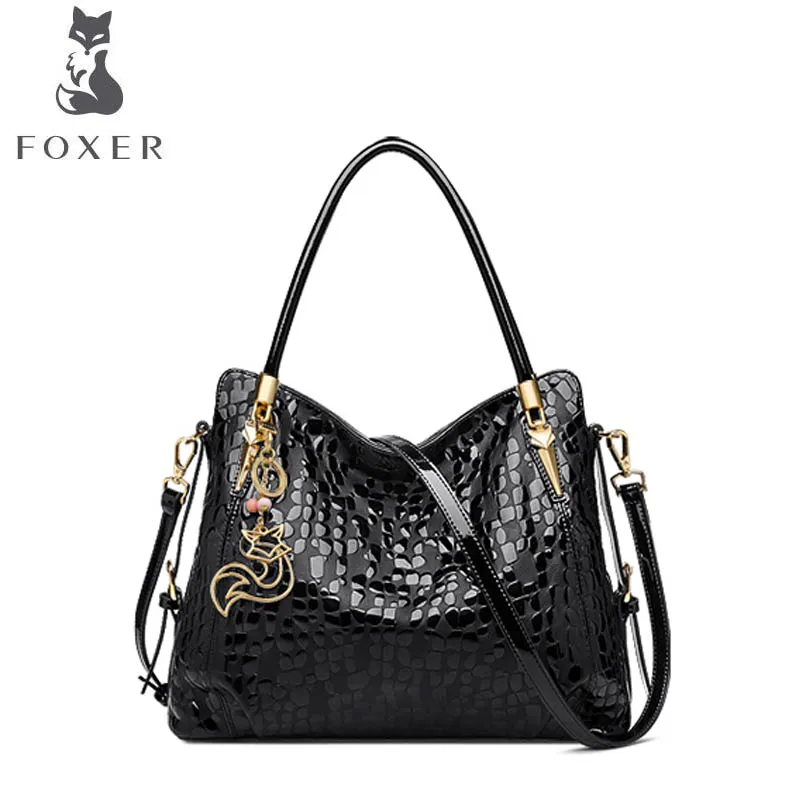 

FOXER Leather handbag middle-aged ladies mother bag shoulder bag 2020 new portable messenger bag