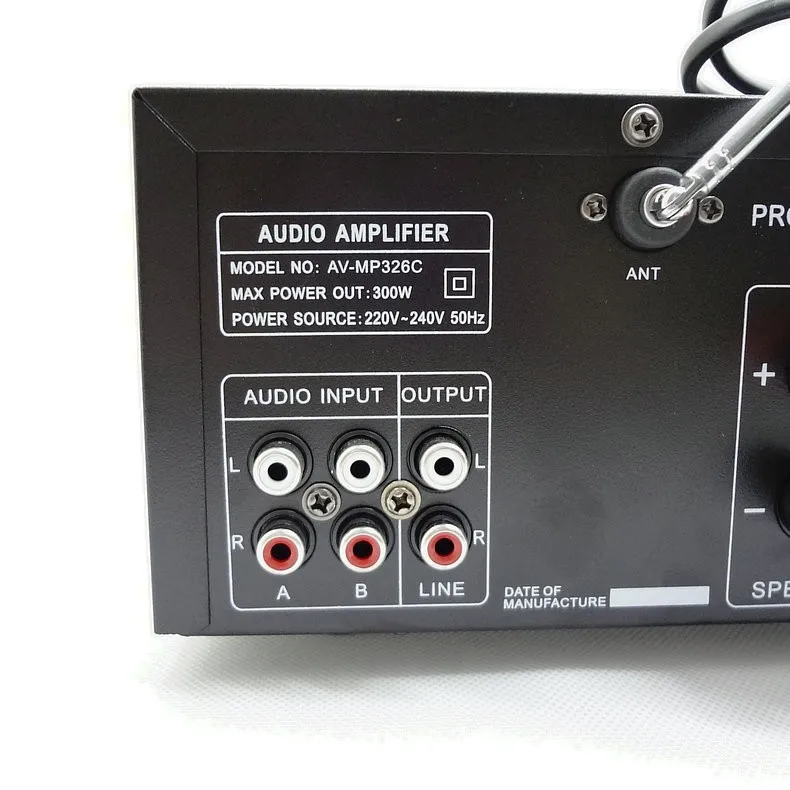 10-сегметный QE эквалайзер, обеспечивающий SUB SD карты Bluetooth 12V 220V 300W+ 300W 2,0 высокой мощности сабвуфер 2,0 Цифровой караоке аудио усилитель