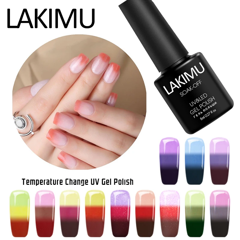 LAKIMU 1 шт. 8 мл температурный гель лак для ногтей Lucky Gel Hybrid дизайна термо