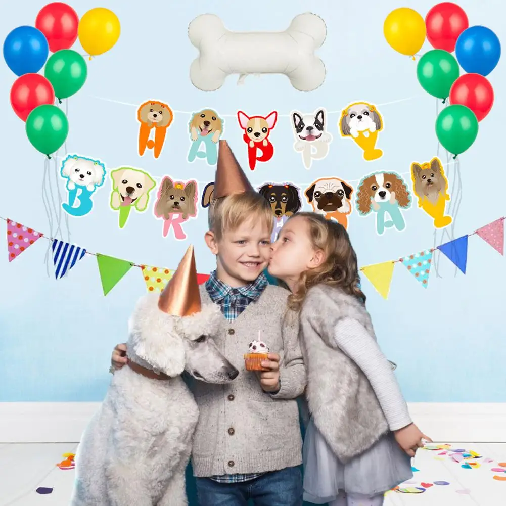 Счастливый плакат &quotс днем рождения&quot набор Pet Тема дня рождения шар из