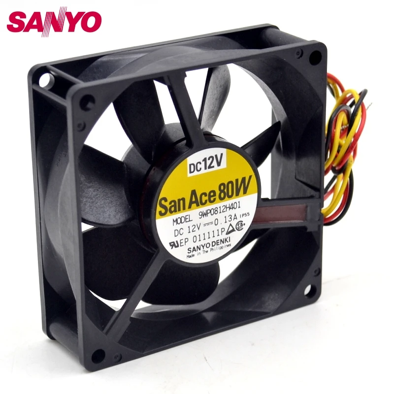 Оригинальный водонепроницаемый охлаждающий вентилятор Sanyo IIP68 8025 12 В 9WP0812H401 10