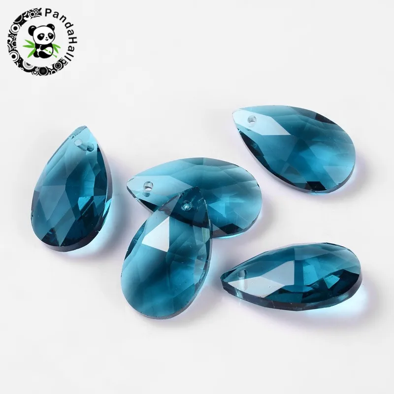 SteelBlue 100 шт граненая капля стеклянная бусина Подвеска для браслета аксессуары для изготовления украшений DIY - Цвет: SteelBlue