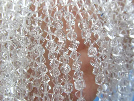 

2strands 6 8 10 12mm AA GRADE natural clear white rock quartz cubic cube suqare white purple box beads