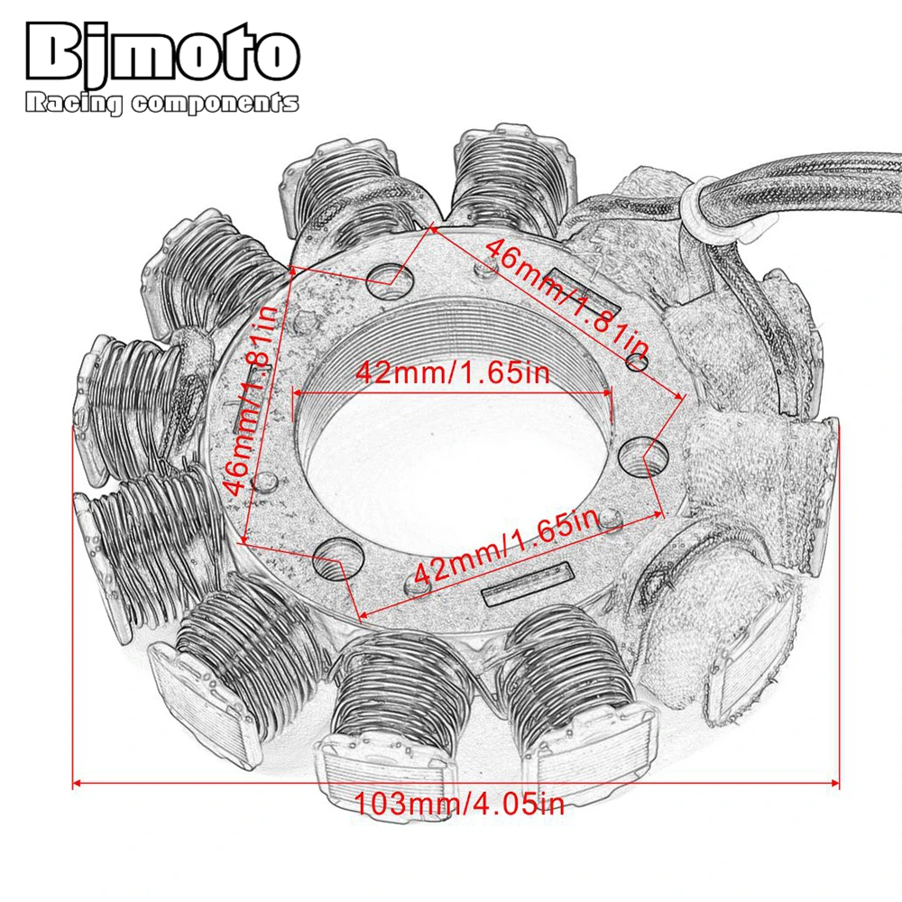

BJMOTO Motorcycle Generator Stator Coil Comp For Yamaha 3GG-85510-00 BANSHEE 350 BANSHEE350 YFZ350 YFZ 350 1995-2006