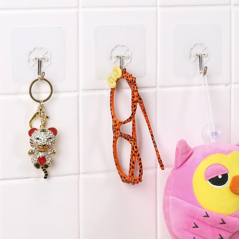 Крючок Настенный Прозрачный самоклеящийся 4 шт.|hooks for clothes|wall hooks clotheshook |