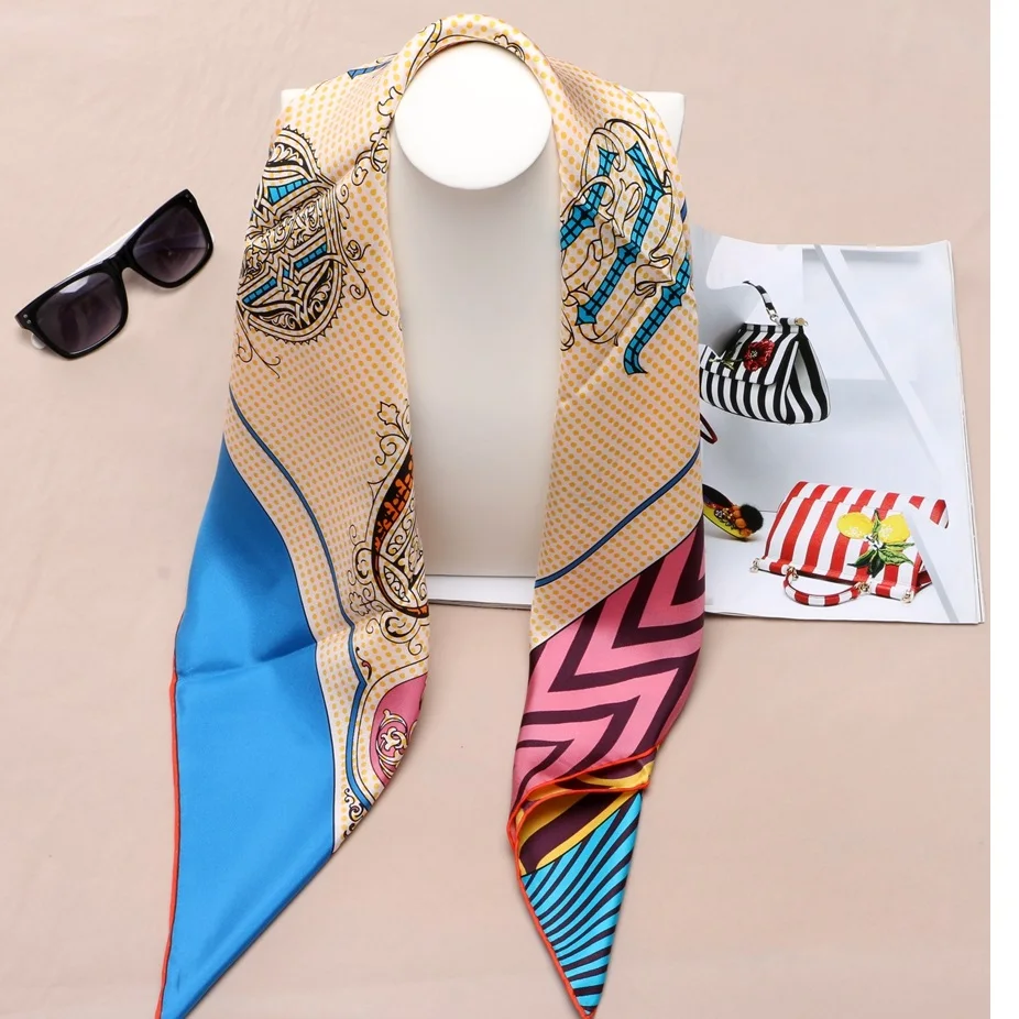 

35" Large Square 100% Twill Silk Scarf Hijab Head Scarves High Quality Birthday Gifts for Women