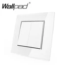 2 позиционный переключатель с когтями Wallpad 110-250V белого цвета с украшением в виде кристаллов Стекло ЕС 2 Gang быстродействующий светильник выключателю например колокол