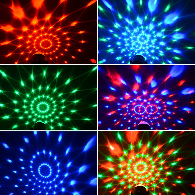 7 цветов диско шар для диджеев светодиодный сценический эффект 3 Вт LED RGB