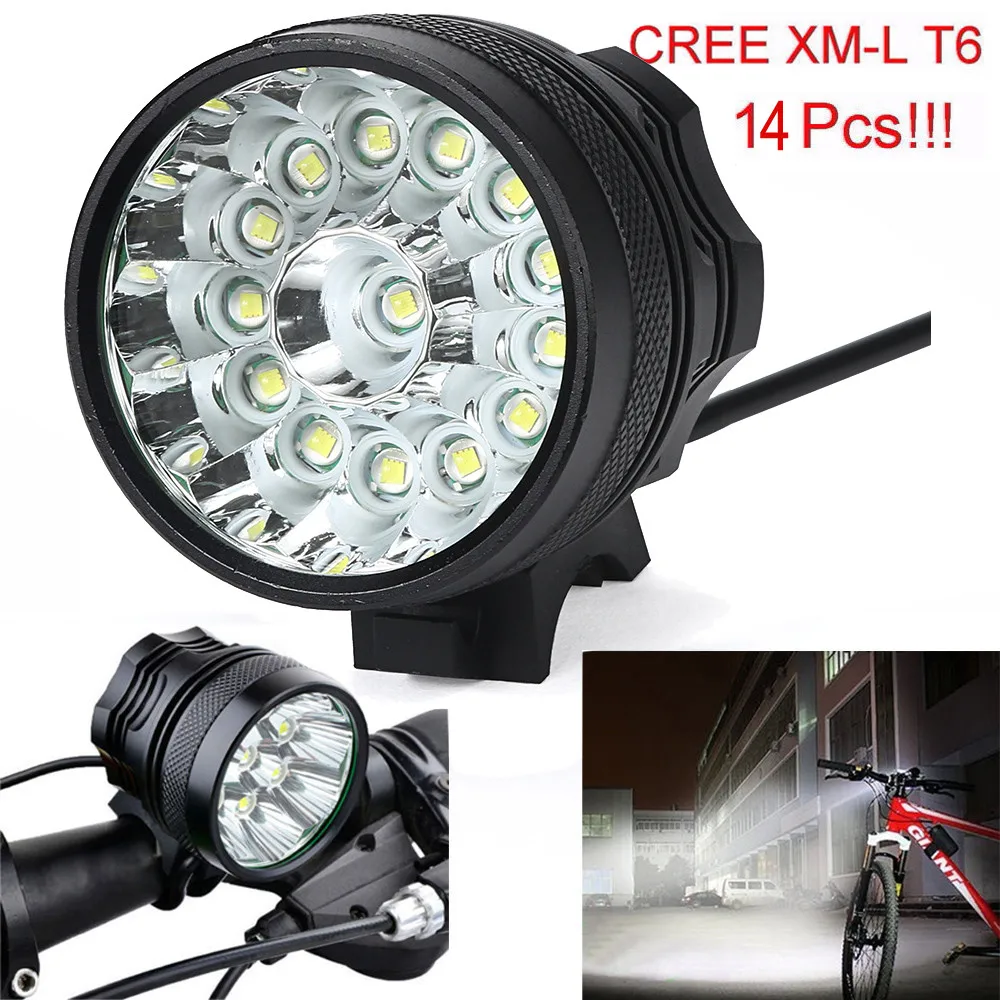 34000 лм 14x CREE T6 LED 3 режима велосипедная лампа фара велосипедный фонарь|Велосипедная