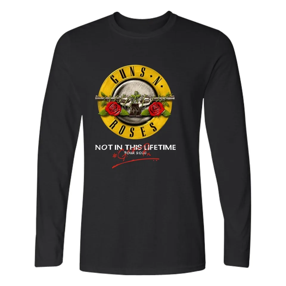 Guns and Roses Мужская футболка весна осень футболка Мужская рок группа футболка хип хоп 4XL футболки топы брендовая одежда guns N Rose