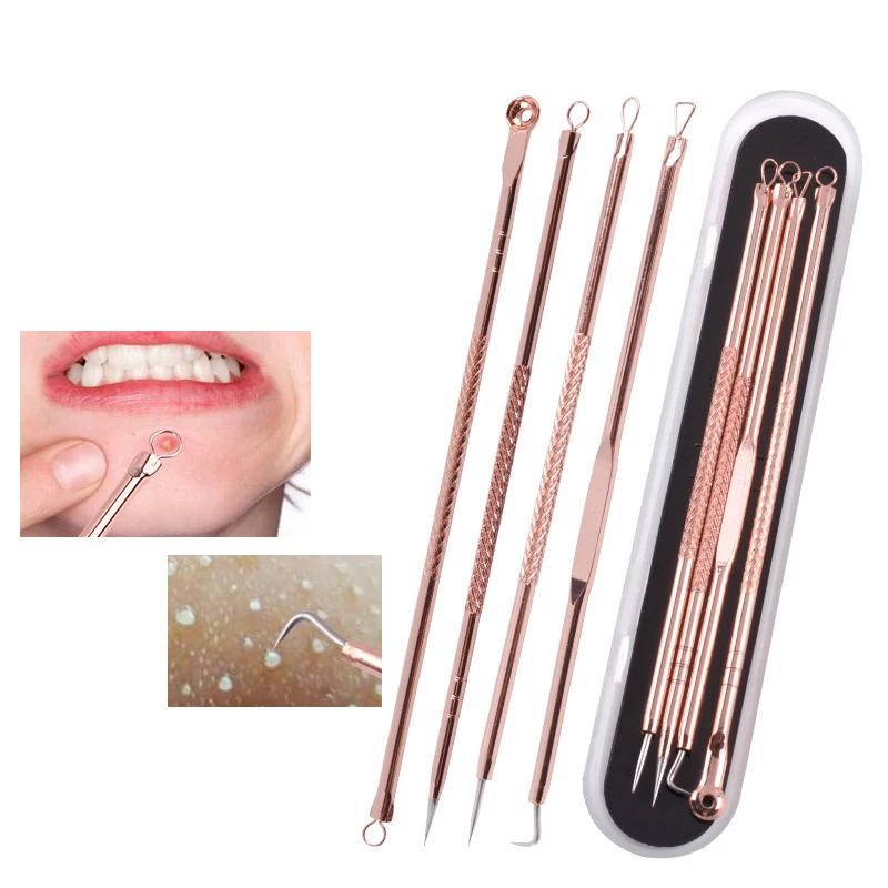 4 шт. Для женщин Красота Pimple Blemish Comedone экстрактор иглы инструменты для снятия