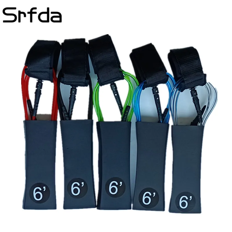 

srfda 6Feet 7mm Thick Surf Leash Surfing Surfboard sup leash Rope Stand up paddle Board with Polyurethane Nylon Stainless steel