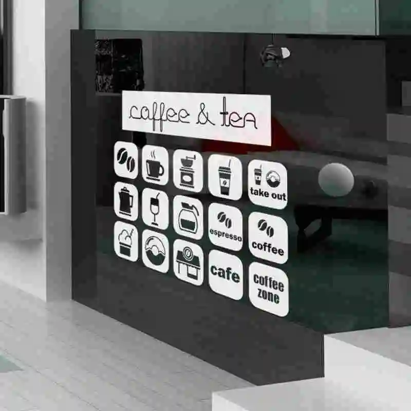 Кофейня наклейки для чая молока кофейных чашек виниловый художественный