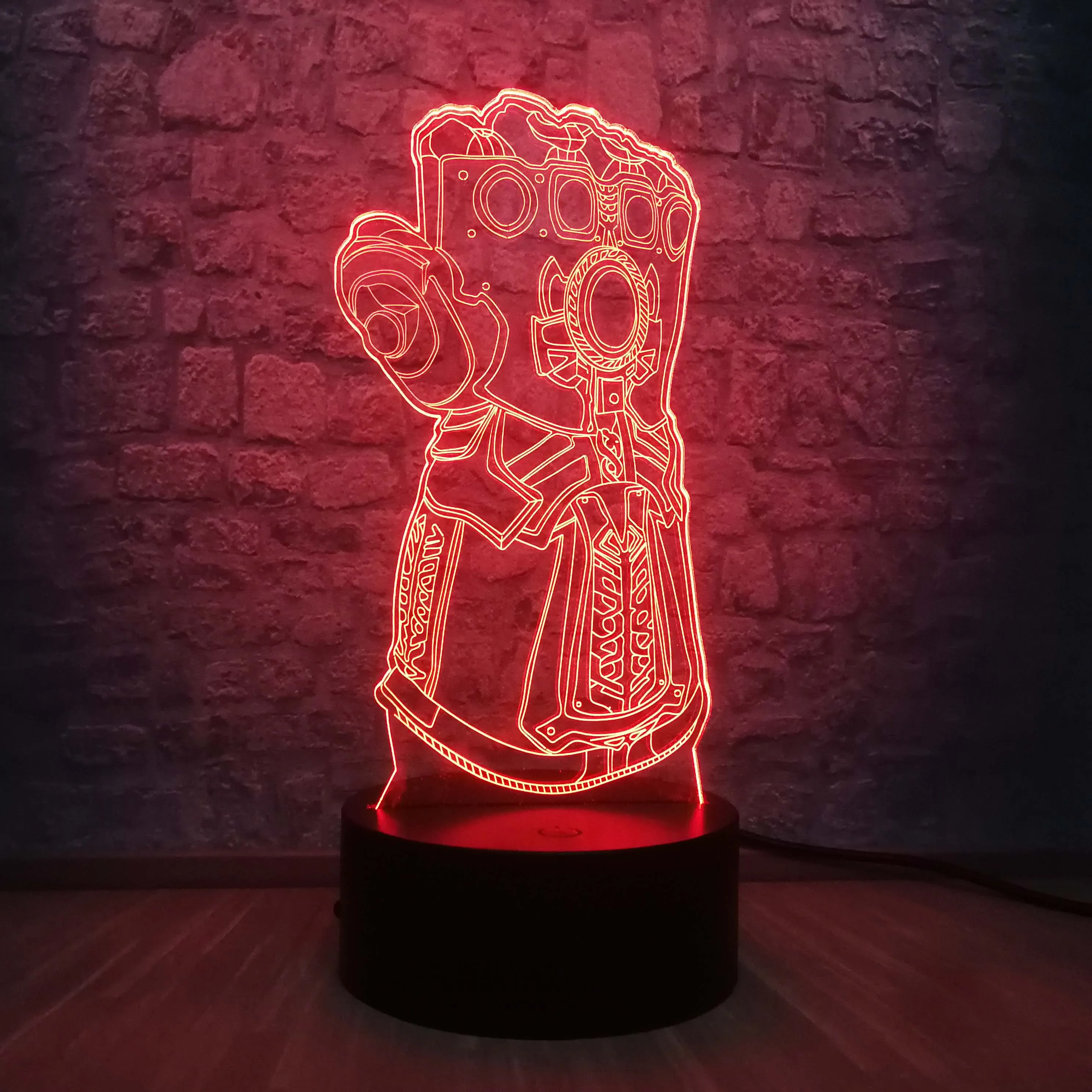 Marvel, Мстители, большой злодей, перчатки Таноса, 3D, ночные светильники, светодиодный, изменяющийся, креативный, настольная лампа, подарок для детей, Подростковый декор, Прямая поставка