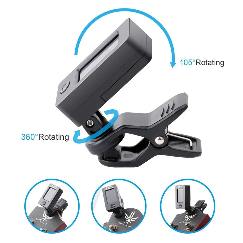 

Guitar Tuner 360 degree Rotational Electronic Digital Tuner Clip-on Tuner Acoustic and Electric Guitar Bass Violin Ukulele