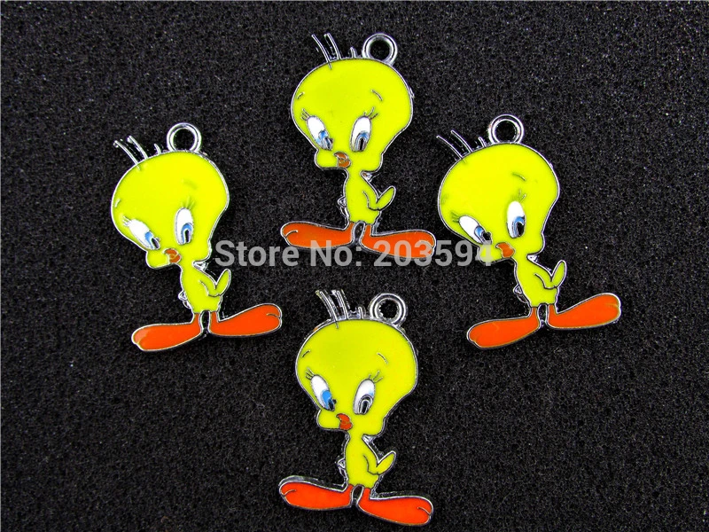 

AE527 Mix Color 20Pcs Alloy Metal Enamel Bird Charms Pendants 31x21mm