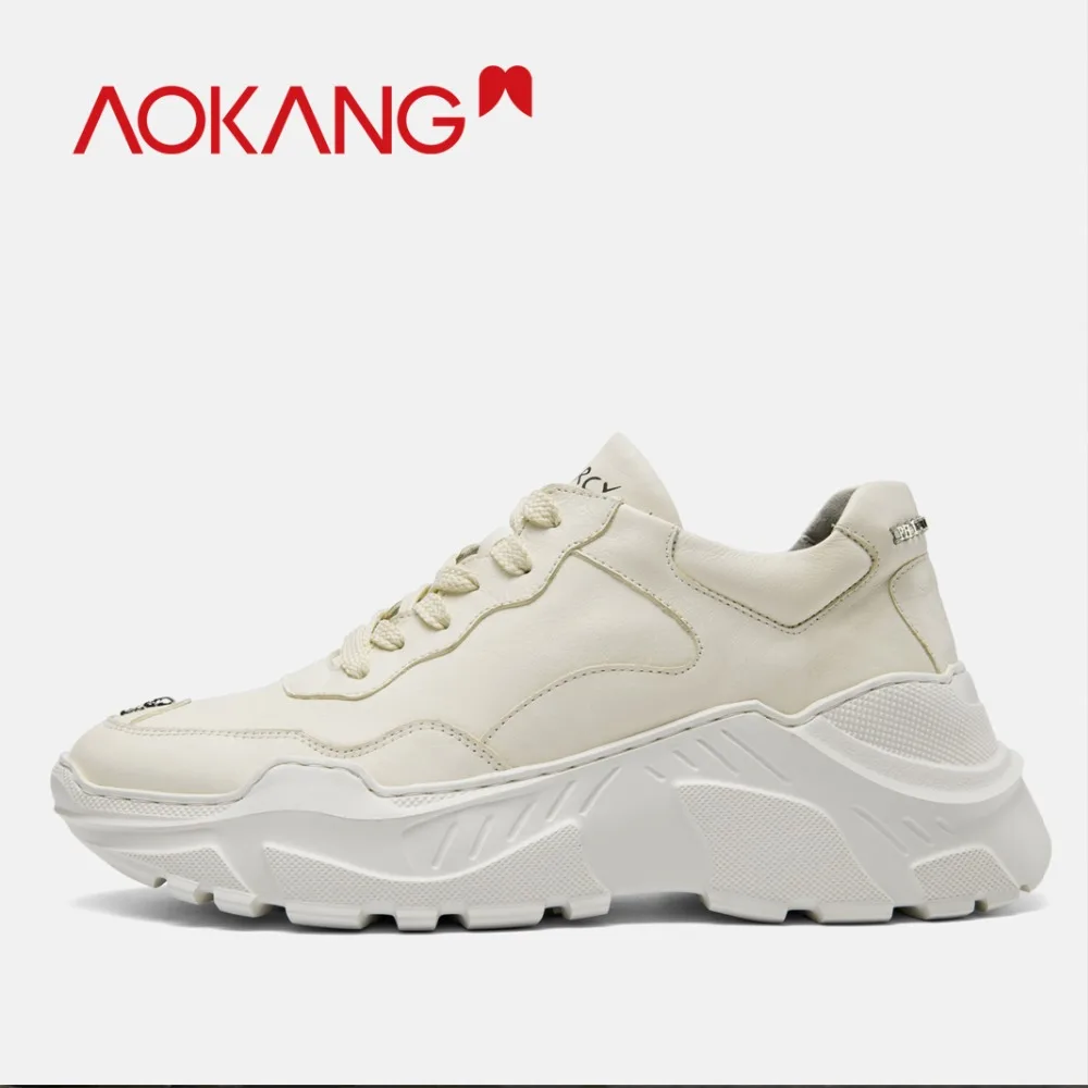 AOKANG 2018 New Arrival winter Men Shoes casual sports genuine leather lace up fashion solid outdoor walking men shoes | Обувь