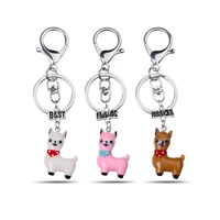 luxshine 3 pcslot bff llama whale unicorn keychain for girls cute best friends forever key ring wholesale party gift jewellery