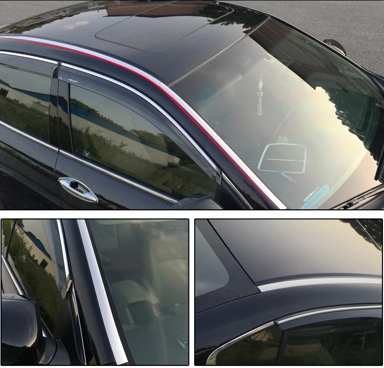 Стайлинг автомобиля багажник на крышу наклейка из нержавеющей стали для отделки