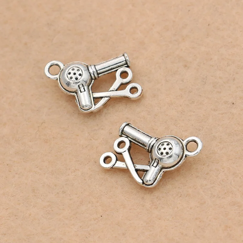 10 шт. Тибетский посеребренный фен для волос стилист Подвески модные ювелирные