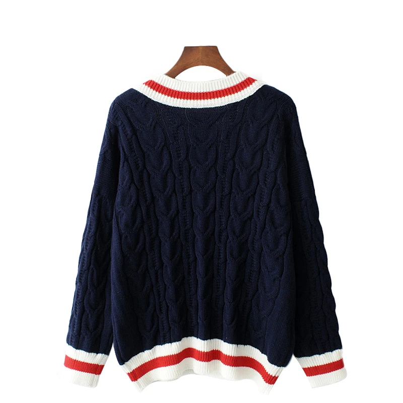 Женский пуловер с V-образным вырезом длинным рукавом | Женская одежда