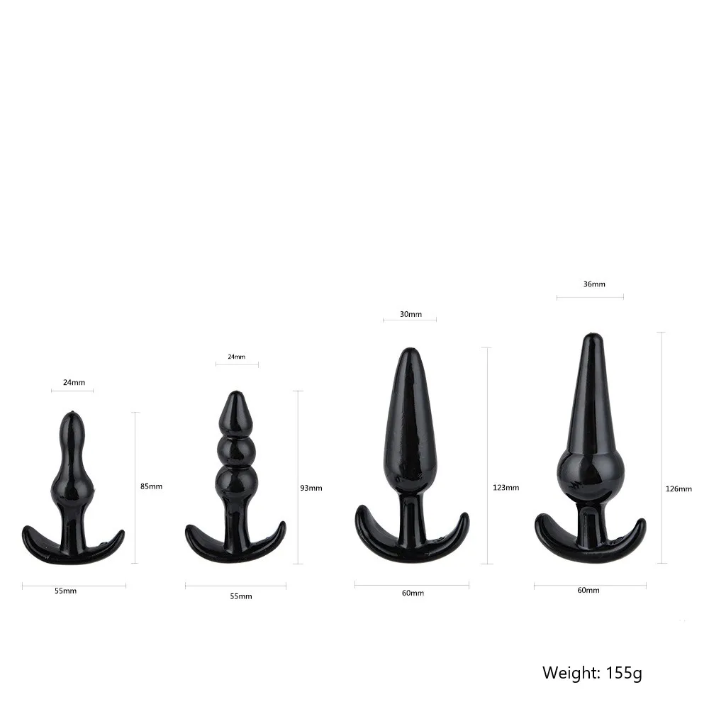 Quyue 4 шт силиконовый анальный вибратор Plug бусы игрушки из желе фаллоимитатор кожи
