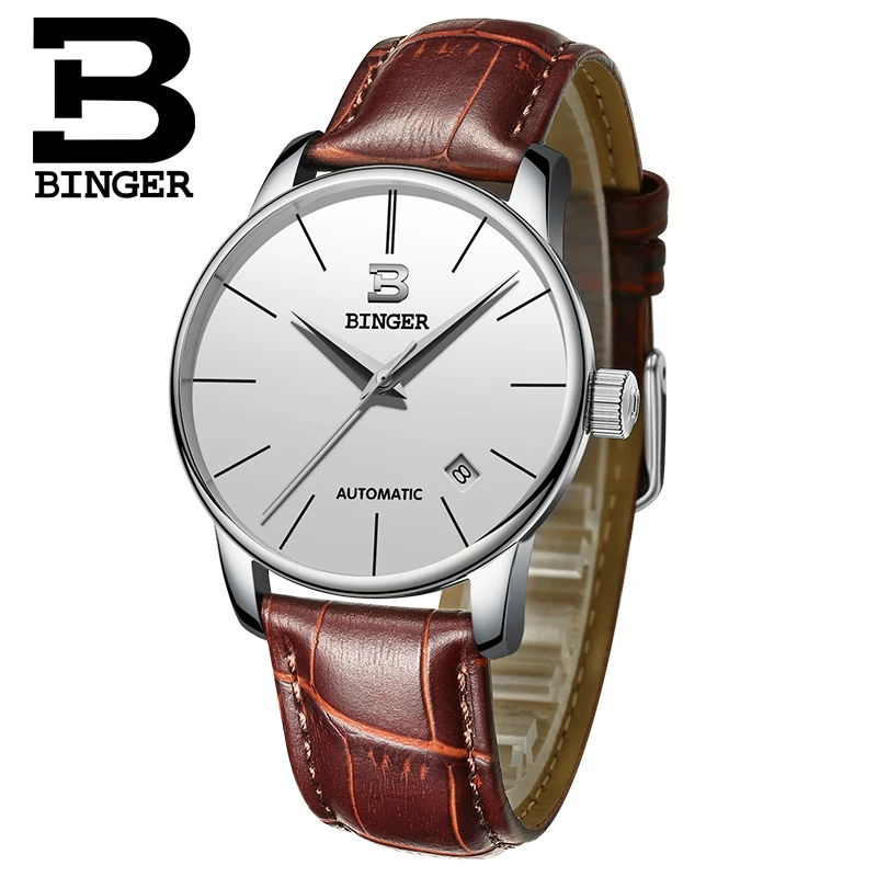 

Switzerland BINGER men's watch luxury brand Relogio Masculino water resistant Stainless steel Mechanical Wristwatches B-5005M-2