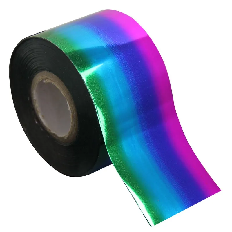 Радужный эффект дизайн ногтей перевод рисунка фольга рулон 120 м * 4 см блестящие
