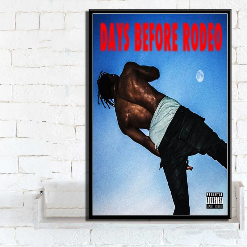 С изображением Трэвиса Скотта Astroworld Rodeo DAYS Rap музыкальный альбом звезда плакатный принт искусство холст живопись настенные картины гостиная домашний декор - Цвет: Фиолетовый