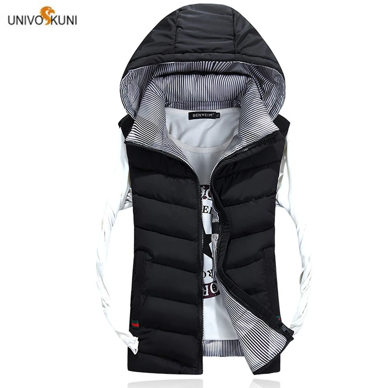 UNIVOS KUNI 2019 теплый жилет осень зима модный однотонный облегающий большого размера