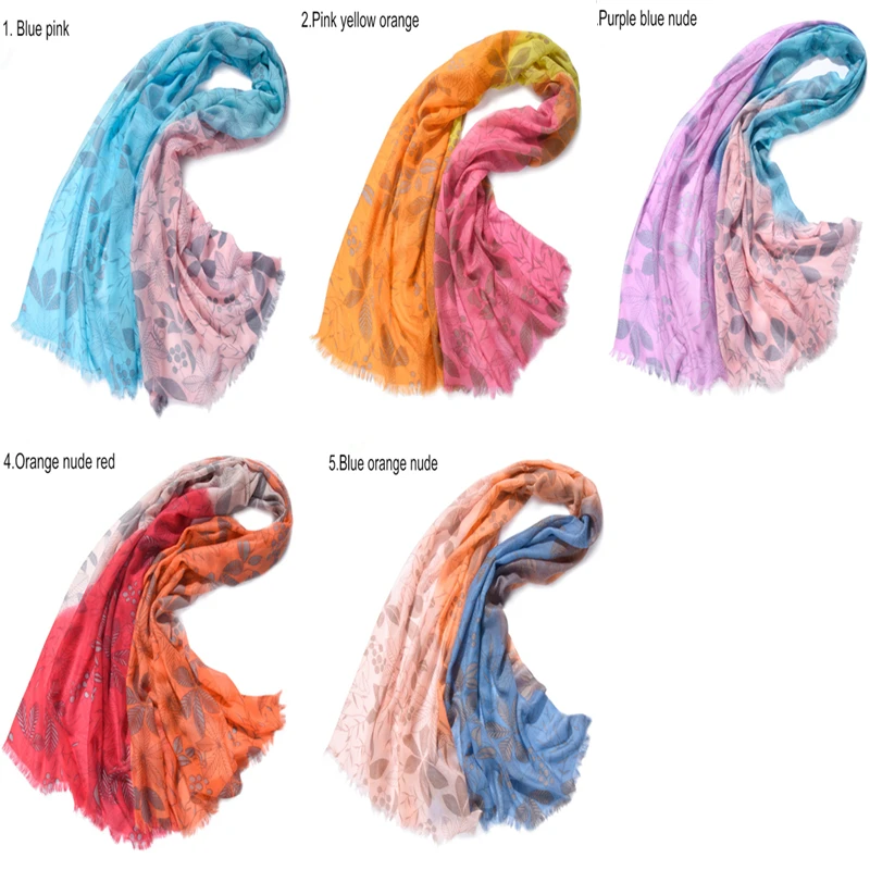 2017 Мода Осень Зима Марка Цветы Саржа Печатных Кашемировые Шали Нескольких Цветов