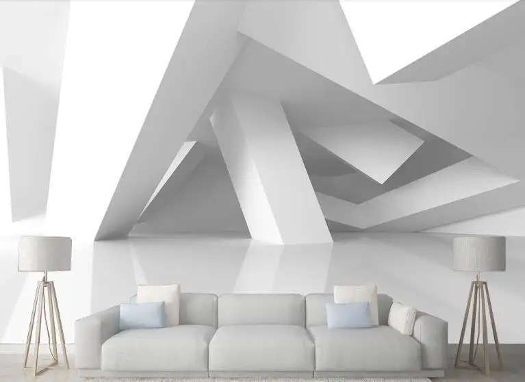 

wallpaper modern Custom wallpapers for living room Geometric building wall papers home decor tv Background 3d wall murals