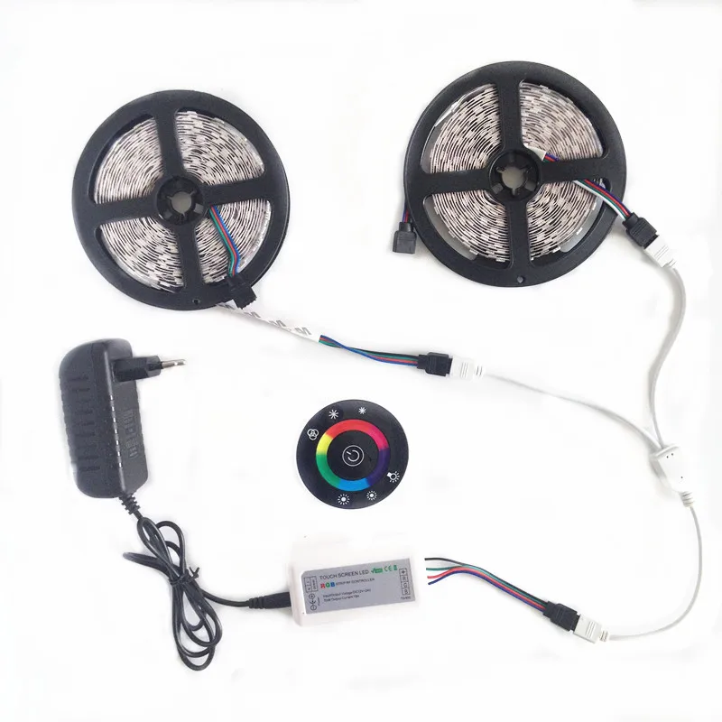 

RGB led strip light IP65 waterproof 5050 SMD 10M 30Leds/M Flexible Led tapr set+Wireless RF touch Controller+ 4A Power supply