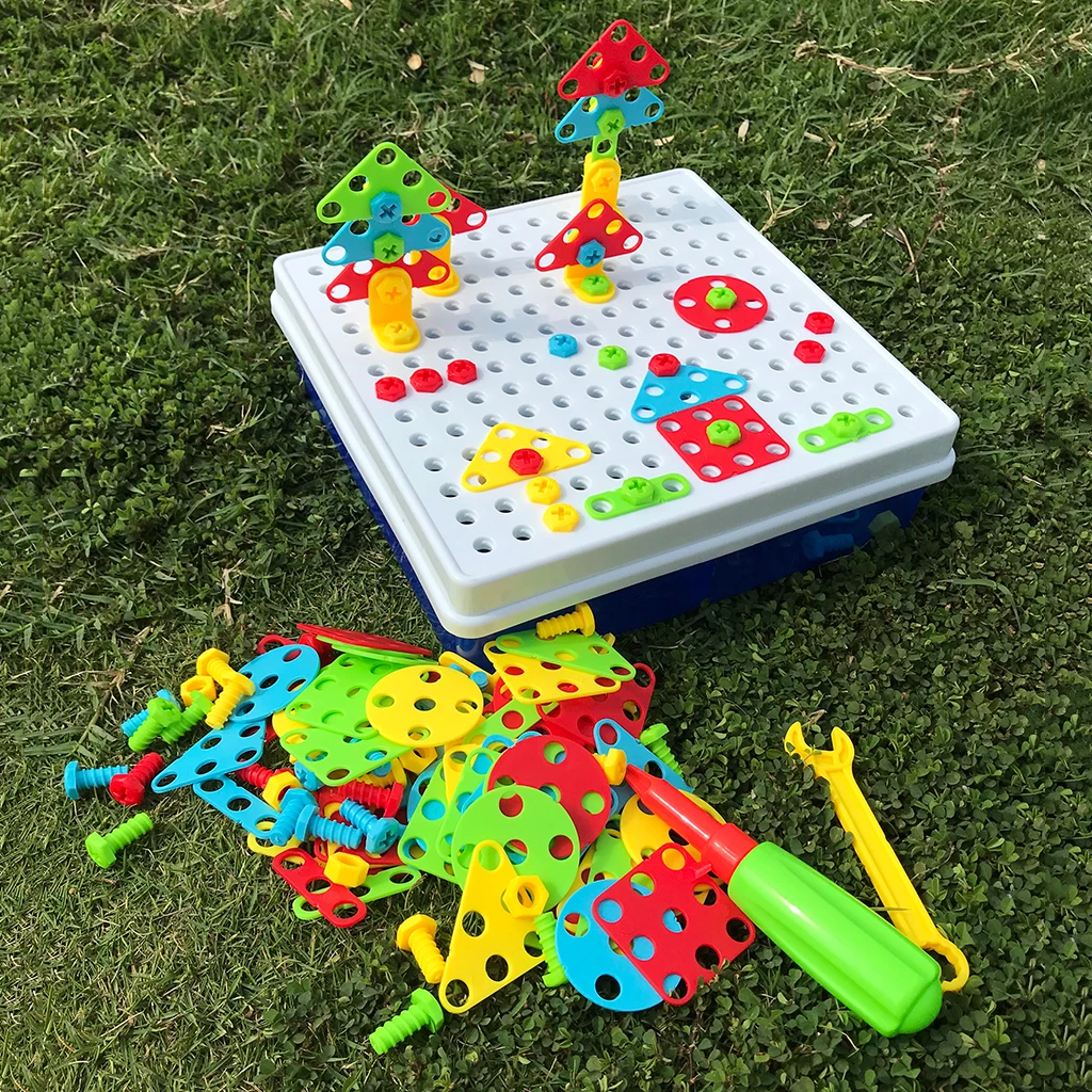 234 шт 3D DIY мозаичная заглушка для сборки игровых пластиковых винтов, игрушка-головоломка, ручная отвертка, обучающий инструмент для детей, Gif