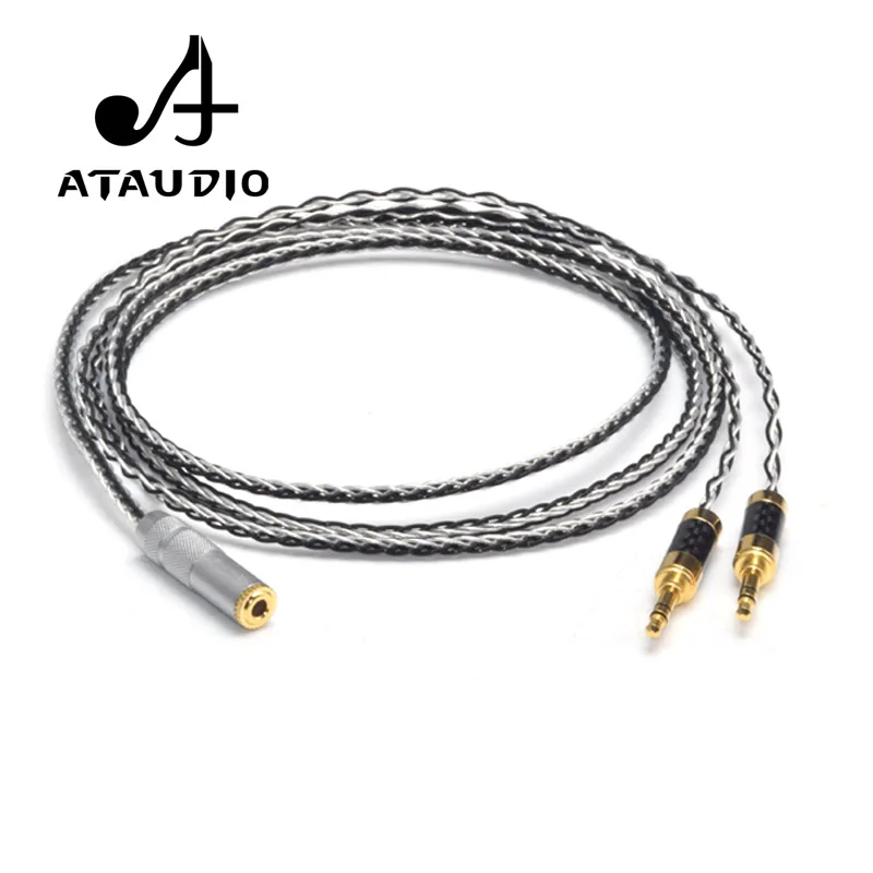Серебряный Hi Fi кабель ATAUDIO 3 5 Мама папа высококачественный аудиокабель мм двойной